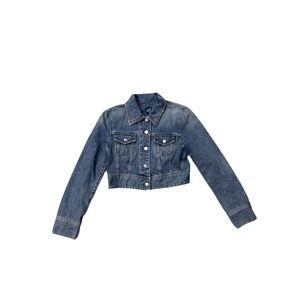 Women's Gap Denim Jean Jacket XS Medium Wash Cropped Trucker